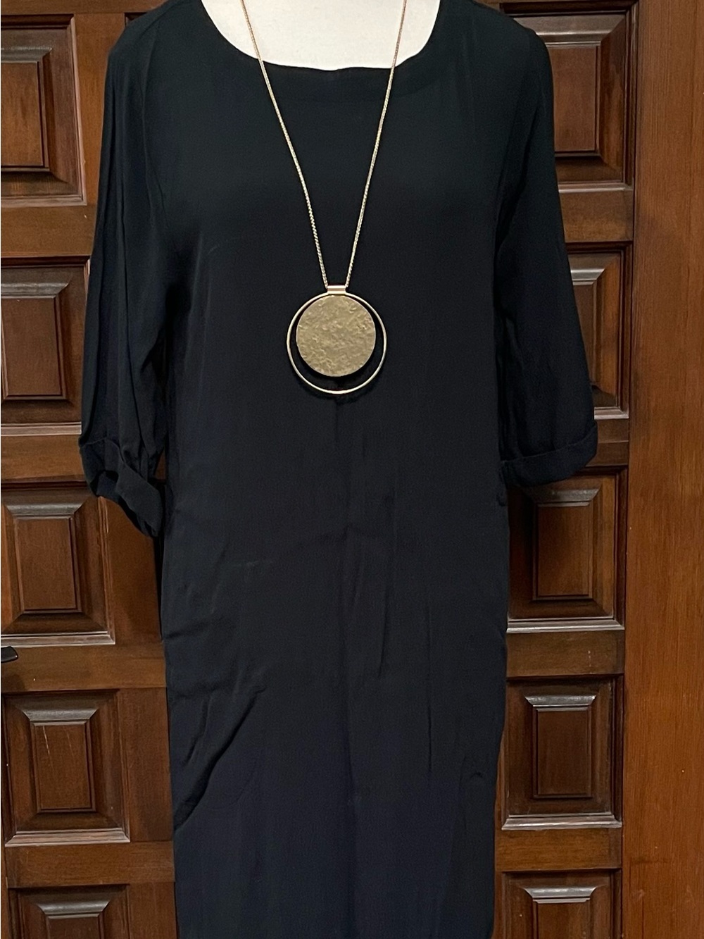 Anthropologie Holding Horses Deep Forest Green 3/4 Cuffed Sleeve Shift Dress